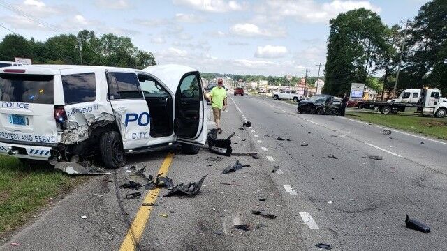 Boaz Police Department vehicle hit by speeder